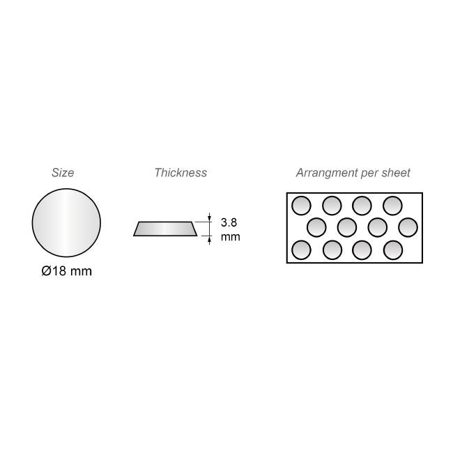 Odbojniki samoprzylepne 8x22mm Białe - 30 sztuk