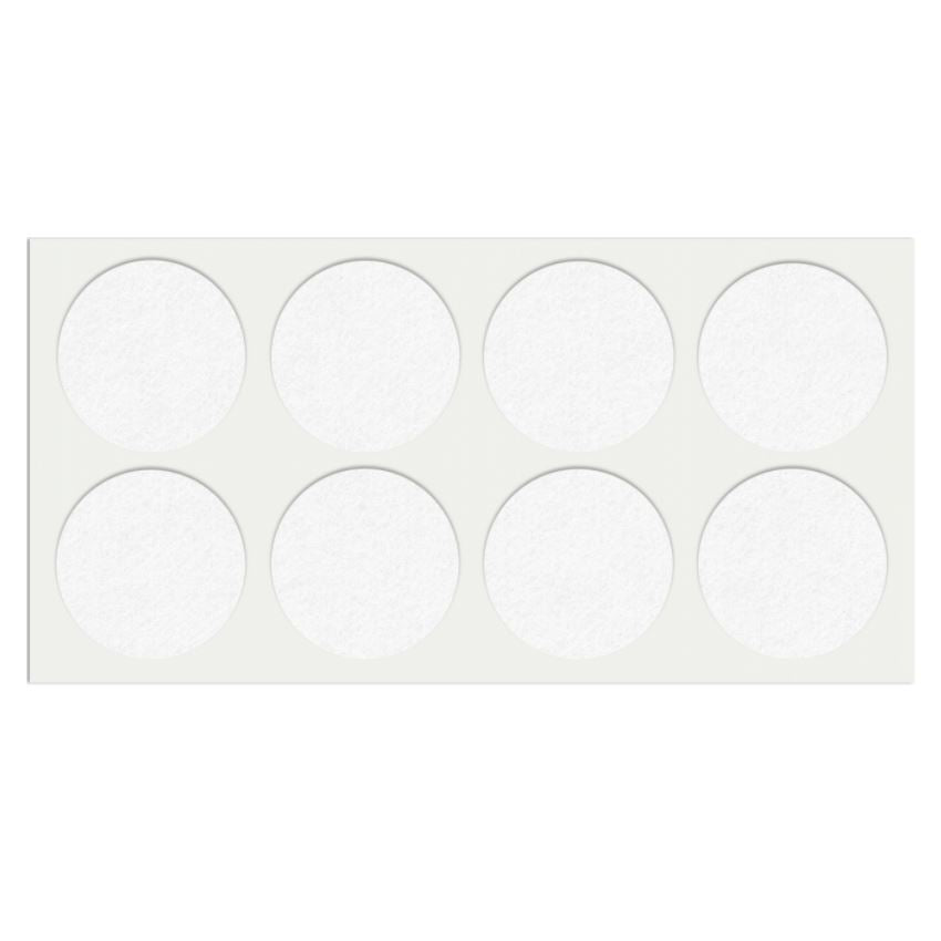 Okrągłe podkładki filcowe do mebli samoprzylepne o średnicy 50mm - Białe
