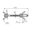 Złącze blatu kuchennego M6x100mm